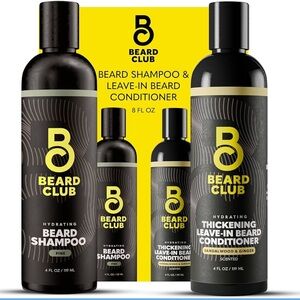The Beard Club Beard Wash and Conditioner Set – Facial Hair Shampoo & Leave-In
